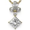 Image 1 : 1.4 ctw Princess Cut Diamond Designer Necklace 18K Yellow Gold - REF-181R2K