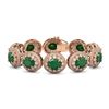 Image 1 : 49.17 ctw Emerald & Diamond Victorian Bracelet 14K Rose Gold - REF-1404H4R