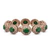 Image 2 : 49.17 ctw Emerald & Diamond Victorian Bracelet 14K Rose Gold - REF-1404H4R