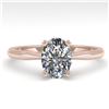 Image 1 : 1 ctw Oval Cut VS/SI Diamond Engagment Designer Ring 18k Rose Gold - REF-233A2N