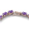 Image 3 : 46.5 ctw Amethyst & VS/SI Diamond Eternity Necklace 10k Rose Gold - REF-245H5R