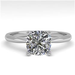 1 ctw Cushion Cut VS/SI Diamond Engagment Designer Ring 14k White Gold - REF-243X2A