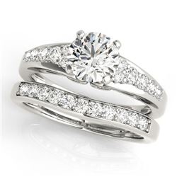 1.5 ctw Certified VS/SI Diamond 2pc Wedding Set 14k White Gold - REF-156N8F