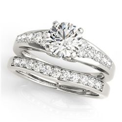 1.5 ctw Certified VS/SI Diamond 2pc Wedding Set 14k White Gold - REF-156N8F