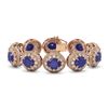 Image 1 : 49.17 ctw Sapphire & Diamond Victorian Bracelet 14K Rose Gold - REF-1334K4Y