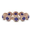 Image 2 : 49.17 ctw Sapphire & Diamond Victorian Bracelet 14K Rose Gold - REF-1334K4Y