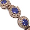 Image 3 : 49.17 ctw Sapphire & Diamond Victorian Bracelet 14K Rose Gold - REF-1334K4Y