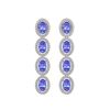 Image 1 : 6.09 ctw Tanzanite & Diamond Micro Pave Halo Earrings 10k White Gold - REF-143A6N