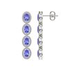 Image 2 : 6.09 ctw Tanzanite & Diamond Micro Pave Halo Earrings 10k White Gold - REF-143A6N