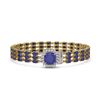 Image 1 : 31.91 ctw Sapphire & Diamond Bracelet 14K Yellow Gold - REF-289M3G