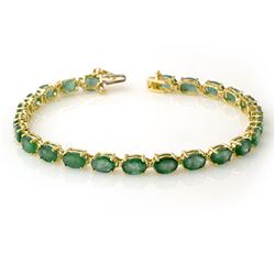 14.0 ctw Emerald Bracelet 10k Yellow Gold - REF-118H2R