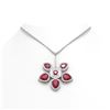 Image 1 : 15.50 ctw Ruby Diamond Necklace 18K White Gold - REF-343F6M