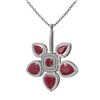 Image 3 : 15.50 ctw Ruby Diamond Necklace 18K White Gold - REF-343F6M
