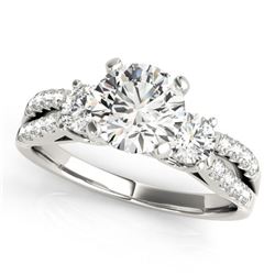 1.5 ctw VS/SI Diamond 3 Stone Ring 18k White Gold - REF-310M9G