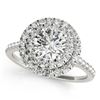 Image 2 : 1.16 ctw Certified VS/SI Diamond 2pc Set Solitaire Halo 14k White Gold - REF-121N4F