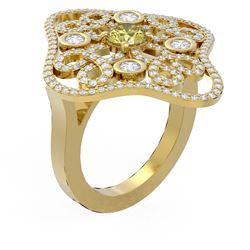 2.1 ctw Fancy Yellow Diamond Ring 18K Yellow Gold - REF-287M3G