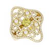 Image 3 : 2.1 ctw Fancy Yellow Diamond Ring 18K Yellow Gold - REF-287M3G