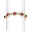 Image 1 : 23.95 ctw Ruby & Diamond Bracelet 18K Yellow Gold - REF-890W9H