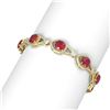 Image 2 : 23.95 ctw Ruby & Diamond Bracelet 18K Yellow Gold - REF-890W9H