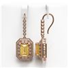 Image 2 : 11.44 ctw Canary Citrine & Diamond Victorian Earrings 14K Rose Gold - REF-243F5M