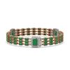 Image 2 : 29.64 ctw Emerald & Diamond Bracelet 14K Rose Gold - REF-418F2M