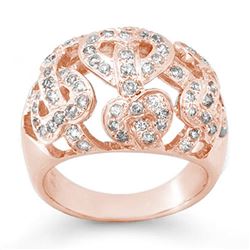 0.85 ctw Certified VS/SI Diamond Ring 14k Rose Gold - REF-106A2N