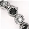 Image 3 : 15.47 ctw Black & Diamond Micro Pave Bracelet 18K White Gold - REF-1171H4R