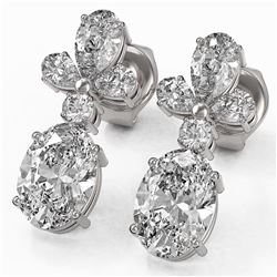 2.75 ctw Oval Cut Diamond Designer Earrings 18K White Gold - REF-340M3G