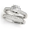 Image 1 : 1.01 ctw Certified VS/SI Diamond Solitaire 2pc Set 14k White Gold - REF-149N3F
