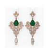 Image 1 : 11.5 ctw Emerald & Diamond Earrings 18K Rose Gold - REF-525A5N