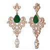 Image 2 : 11.5 ctw Emerald & Diamond Earrings 18K Rose Gold - REF-525A5N