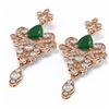 Image 3 : 11.5 ctw Emerald & Diamond Earrings 18K Rose Gold - REF-525A5N