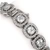 Image 3 : 10.39 ctw Cushion Cut Diamond Micro Pave Bracelet 18K White Gold - REF-878A8N