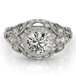 1.25 ctw Certified VS/SI Diamond Antique Ring 18k White Gold - REF-167A8N