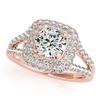 Image 2 : 1.72 ctw Certified VS/SI Diamond 2pc Wedding Set Halo 14k Rose Gold - REF-182Y6X