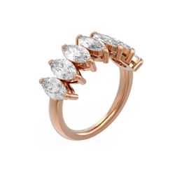 3.64 ctw Marquise Diamond Ring 18K Rose Gold - REF-580R2K