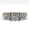 Image 1 : 2.0 ctw Past Present Future VS/SI Princess Diamond Ring 18k Yellow Gold - REF-435H2R