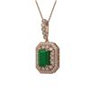 Image 1 : 7.18 ctw Certified Emerald & Diamond Victorian Necklace 14K Rose Gold - REF-172W8H