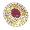 Image 3 : 6.41 ctw Ruby & Diamond Ring 18K Yellow Gold - REF-323N6F