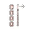Image 2 : 10.73 ctw Morganite & Diamond Micro Pave Halo Earrings 10k White Gold - REF-272G5W