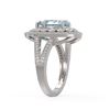 Image 3 : 3.82 ctw Certified Aquamarine & Diamond Victorian Ring 14K White Gold - REF-168Y8X