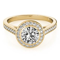 1.3 ctw Certified VS/SI Diamond Halo Ring 18k Yellow Gold - REF-289N2F