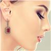 Image 3 : 14.16 ctw Certified Ruby & Diamond Victorian Earrings 14K Rose Gold - REF-318F2M