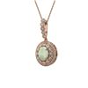 Image 1 : 3.9 ctw Certified Opal & Diamond Victorian Necklace 14K Rose Gold - REF-139H8R