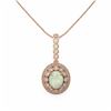 Image 2 : 3.9 ctw Certified Opal & Diamond Victorian Necklace 14K Rose Gold - REF-139H8R