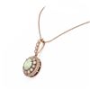 Image 3 : 3.9 ctw Certified Opal & Diamond Victorian Necklace 14K Rose Gold - REF-139H8R