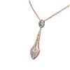 Image 2 : 4.17 ctw Aquamarine & Diamond Necklace 18K Rose Gold - REF-283W6H