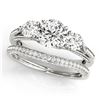 Image 1 : 2.05 ctw VS/SI Diamond 3 Stone 2pc Wedding Set 14k White Gold - REF-335G3W