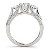 Image 3 : 2.05 ctw VS/SI Diamond 3 Stone 2pc Wedding Set 14k White Gold - REF-335G3W
