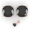 Image 2 : 12 ctw Cushion Black Diamond Stud Designer Earrings 14k Rose Gold - REF-267G2W